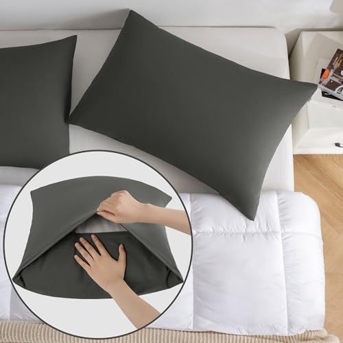 JELLYMONI 100% Washed Cotton Pillowcases, Envelope Closure 2-Pack - Image 4