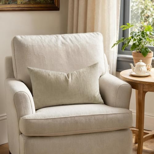 MIULEE Light Taupe Chenille Couch Lumbar Throw Pillow Covers - Image 3