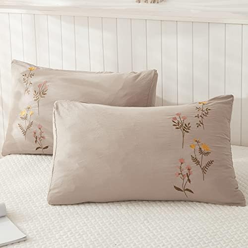 Taupe Body Pillow Cover Flower Pillow Covers 20x54 Body Pillow Cover Soft - Image 2