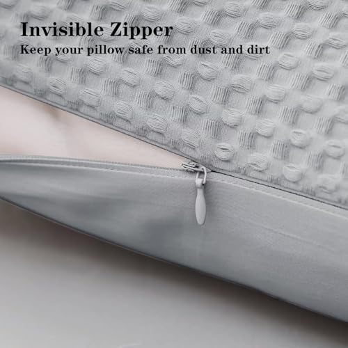 100% Cotton Waffle Weave Throw Pillow Covers Set of 2 - Image 4