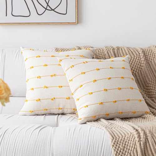 YEENAASY Boho Throw Pillow Covers 20x20 Set of 2 Farmhouse Pillow Cases - Image 6