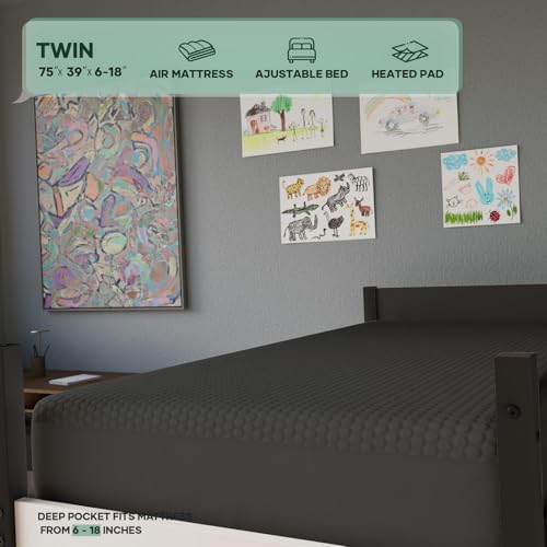 OhGeni 100% Waterproof Mattress Protector, Twin Size Gray Bamboo Viscose Top - Image 5