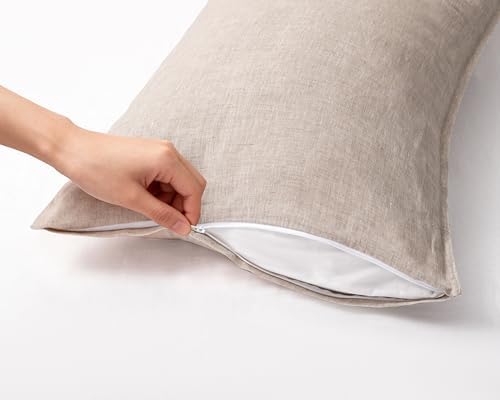 CHUFFED 100% Pure French Linen Body Pillow Cover 1 Pack, 20x54 Inches, Ultra - Image 4