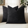 MIULEE Textured Chenille Throw Pillow Covers 18x18 Inch Black by MIULEE