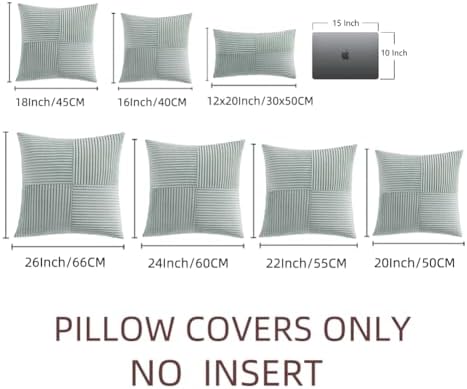 Fancy Homi 2 Packs Grey Blue Samll Decorative Throw Pillow Covers 14x14 Inch - Image 6
