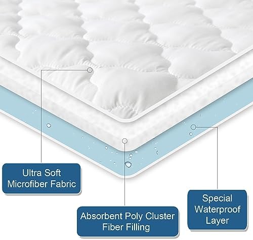 Full Size Mattress Protector Pad Cover Waterproof Quilted - Image 3