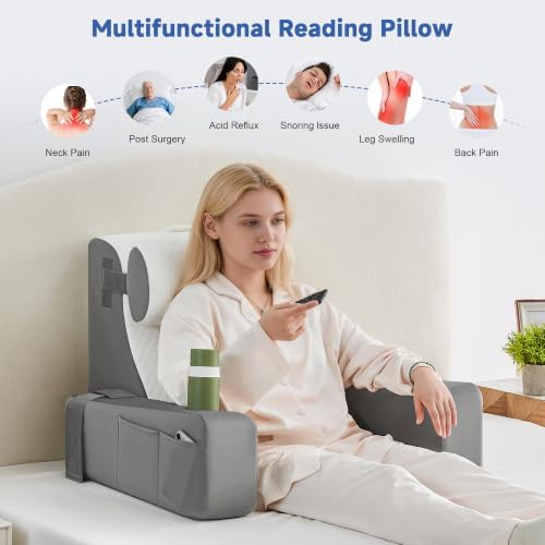Reading Pillow for Bed, Back Pillow for Bed Sitting Up, Bed Pillows for Sitting - Image 4