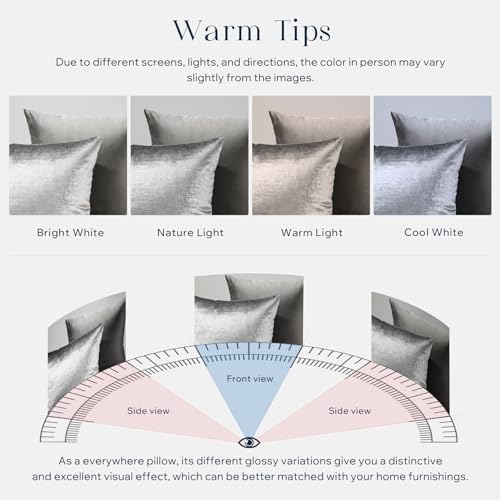 Phantoscope Pack of 2 Sparkling Velvet Decorative Solid Throw Decorative Pillow - Image 6