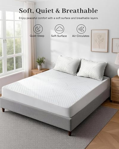 Organic Cotton Blend Mattress Protector Waterproof 72"x84" Grey - Image 6
