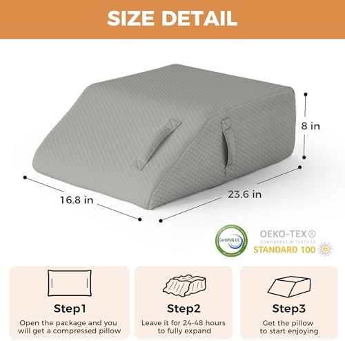 BIEEZZK Leg Elevation Pillow Blood Circulation, 23.6×16.8×8in - Image 3