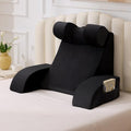 21" Reading Pillow for Bed Black, Flip Headrest and Back Support by Velorose
