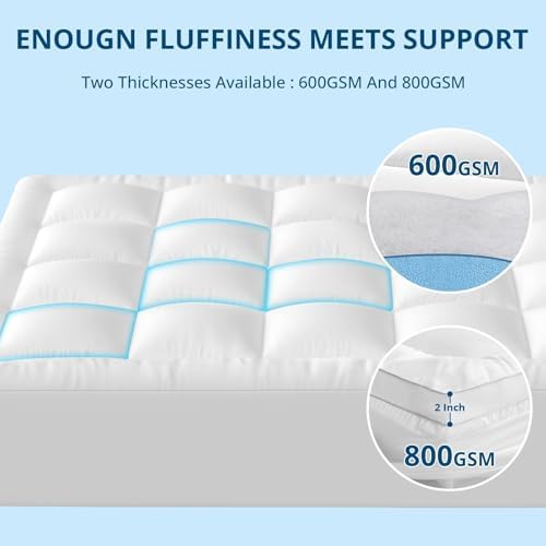 YUGYVOB Full Size Mattress Topper Extra Thick, Cooling Plush Mattress Pad - Image 4