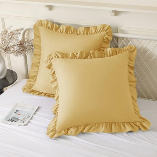 KKJIAF 2 Pack Ruffle Pillow Cases 26x26 Inches by KKJIAF