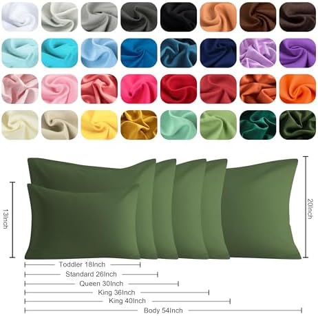 Queen Pillow Cases, 2 Pack, 20x30 in, Microfiber, Olive Green - Image 6