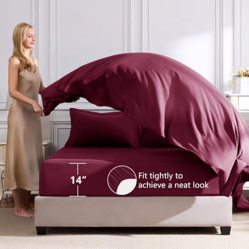 CozyLux Twin XL Comforter Set 68"x88" Burgundy - Image 5