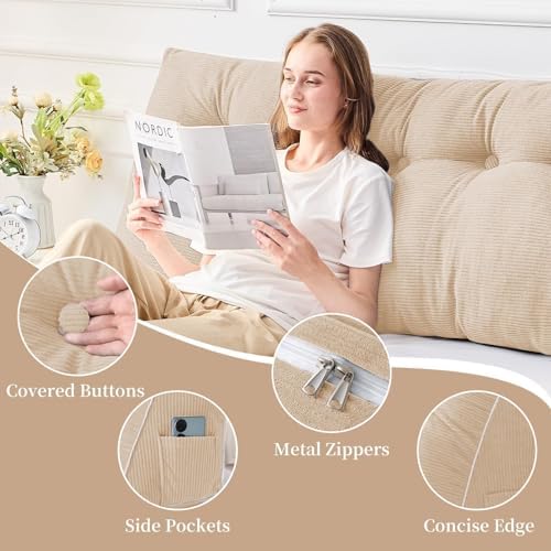 Sasttie Headboard Pillow Twin/Twin XL, Wedge Pillow Headboard - Image 3