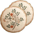 ISAENNE Designer Linen Throw Pillow Cover, Diameter 16"-Flora B by Isaennehomedecoration