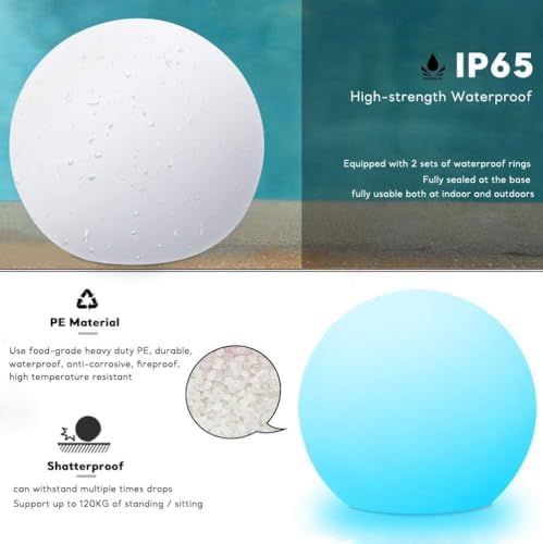 14-inch Globe Floor Lamp,Decorative LED Ball Light,Color Changing Orb Light - Image 5
