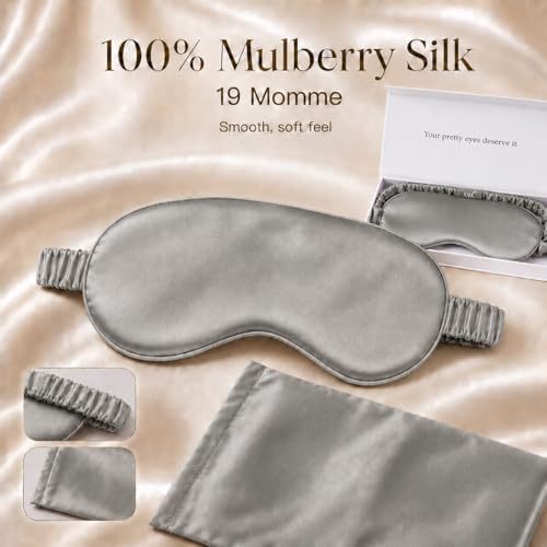 Silk Sleep Mask Light Blocking Luxury 100% Mulberry 19mm Silk Eye Mask Eye - Image 2