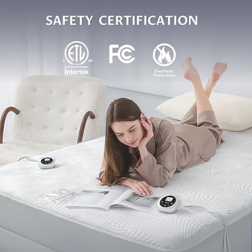 Heated Mattress Pad Cal King, 3D Air Fabric, Preheat & Memory - Image 4