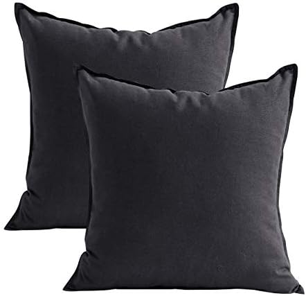 Jeanerlor Set of 2 Decorative Cotton Linen Couch Throw Pillow Case 26"x26" Sofa by Jeanerlor