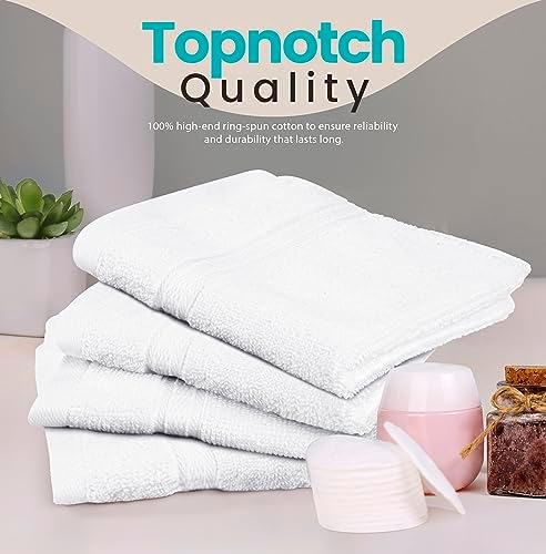 Towel and Linen Mart 100% Cotton- Wash Cloth Set -Pack of 4,Quick Dry,Luxurious,Absorbent,Soft Feel Spa & Hotel Perfect for Daily Use (12X12 White) - Image 3