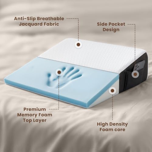 Utopia Bedding Wedge Pillow for Headboard, Memory Foam - Image 3