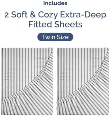 CGK Linens 2 Pack Extra Deep Twin Fitted Sheets - Image 4