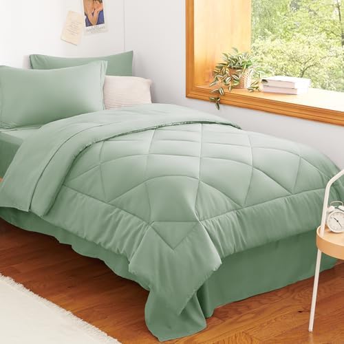 CozyLux Twin Comforter Set 68"x88" Sage Green by CozyLux