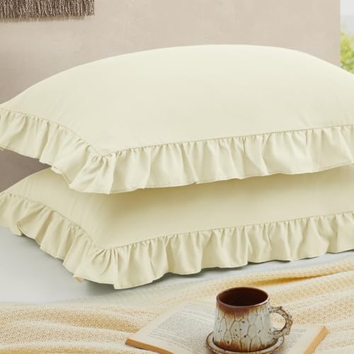 Ruffled Pillow Cases, King 20"x36" by Cobedzy