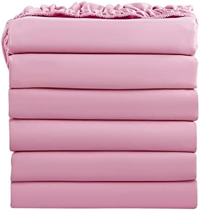FreshCulture Twin Fitted Sheets, Bulk Pack of 6, Deep Pocket, Soft Microfiber by FreshCulture