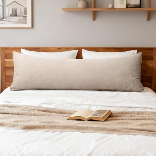 CHUFFED 100% Pure French Linen Body Pillow Cover 1 Pack, 20x54 Inches, Ultra by Chuffed