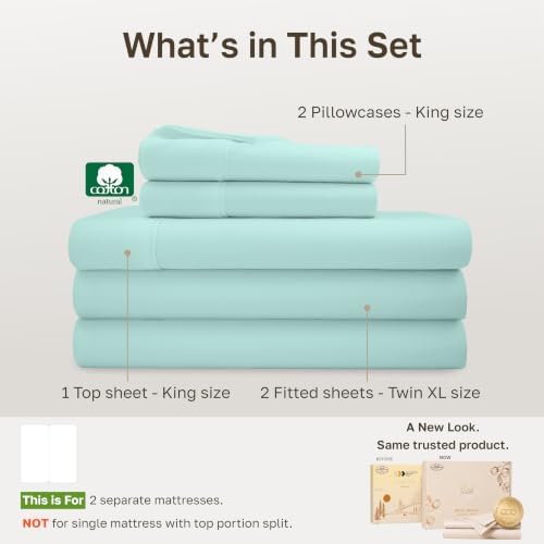 California Design Den Soft 100% Cotton Split King Sheet Set - Image 4