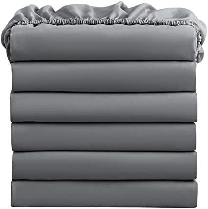 FreshCulture Queen Fitted Sheets, Bulk Pack of 6, Deep Pocket, Soft Microfiber by FreshCulture