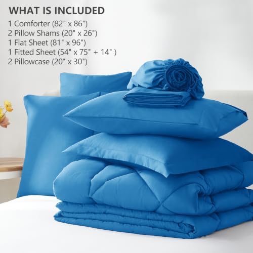 CozyLux Full Comforter Set 82"x86" Royal Blue - Image 6