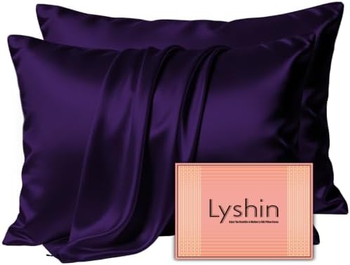 LYSHIN Silk Pillow Cases 2 Pack Queen Size by LYSHINSILKPILLOWCASES