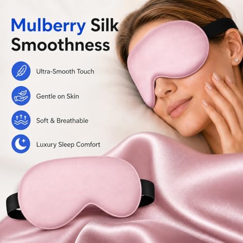 Cooling Sleep Mask with Mulberry Silk Surface & Removable Gel Pack - Image 4