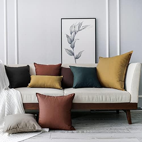Jeanerlor Set of 2 Decorative 26"x26" Cotton Linen Chair Throw Pillow Case Green - Image 5