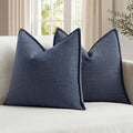 MIULEE Thick Textured Navy Blue Decorative Throw Pillow Covers 20x20 Inch by MIULEE