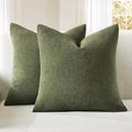 MIULEE Olive Green Chenille Couch Throw Pillow Covers by MIULEE