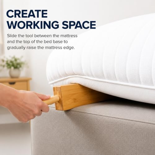 Bamboo Mattress Lifter Tool for Changing Sheets, Bed Sheet Tucker Tool and Bed - Image 7
