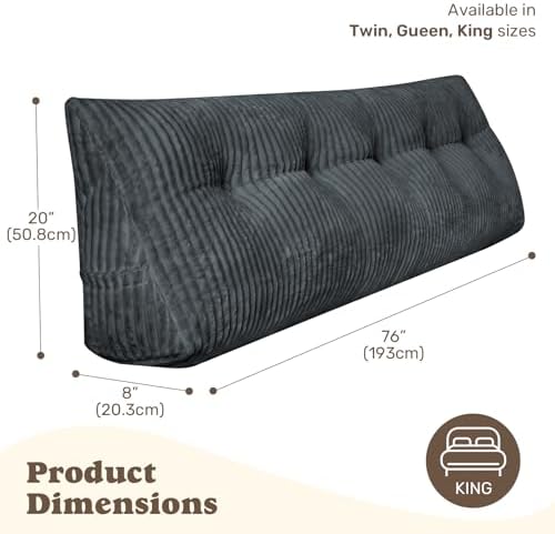 Deodar Headboard Pillow King, Wedge Pillows Headboard Triangle Reading - Image 2