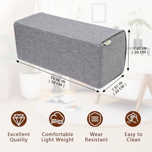 2 Pack Couch Arm Rest Pillow, High Density Foam Armrest Cushion, Removable & - Image 2