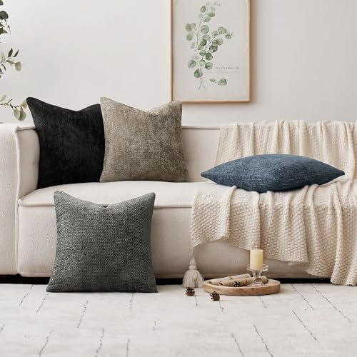 MIULEE Decorative Couch Throw Pillow Covers 20x20 Inch Navy Blue 2 Pack - Image 3