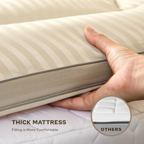 BEDLORE King Mattress Topper, Thick Pillow Top Bed Cover Soft Mattress Pad - Image 6