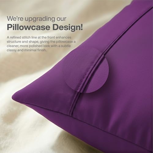 QUEENSBAY Standard Pillow Cases Set of 2, Microfiber Cooling Pillowcases - Image 3