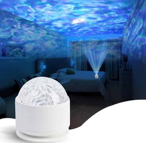 Calming Sensory Lights, Sensory Toys for Kids with Autism, Ocean Light Projector with 15 Color Patterns, Light Projects Water Ripple Effects onto Walls and Ceilings, Autism Toy,for Children and Adults by Unknown