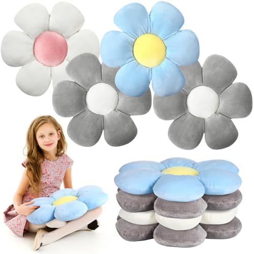 Reginary 4 Pcs Flower Floor Pillow Cushion Kids by Reginary