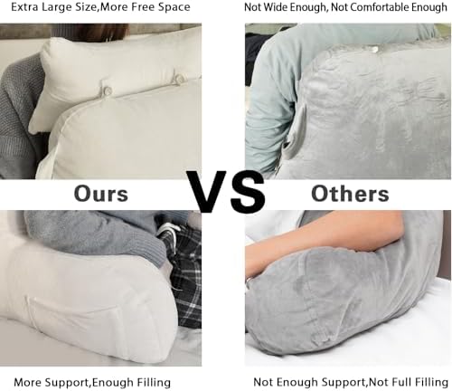 SLIGUY Reading Pillow for Sitting in Bed Couch Adult, Back Pillow - Image 3