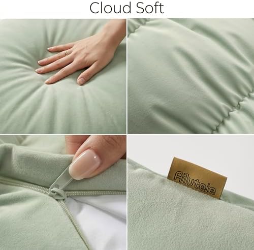 Pat. Pend. Segmented Long Bed Pillow, 47 Inch, Celadon Green - Image 3